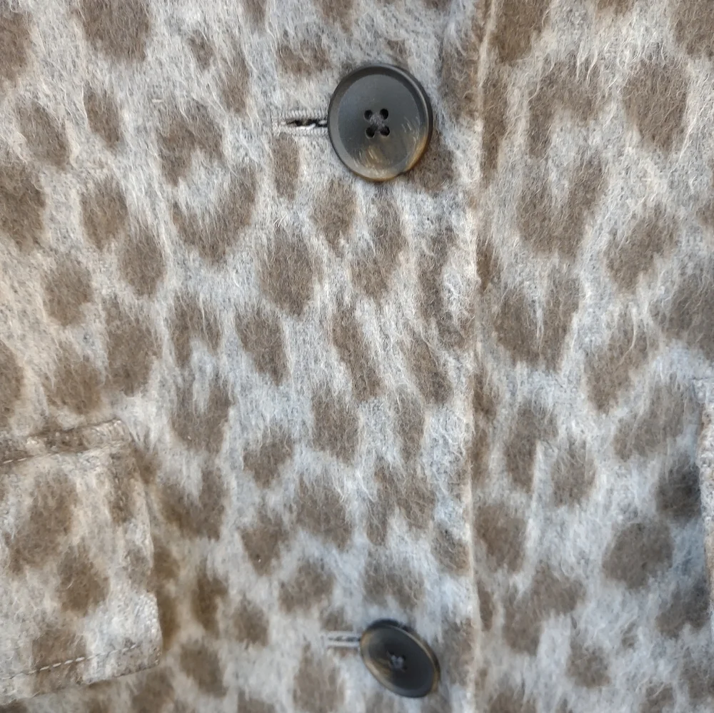 Old Navy Oversized Soft-Brushed Leopard-Print Coat Womens Size Small - Picture 3 of 7